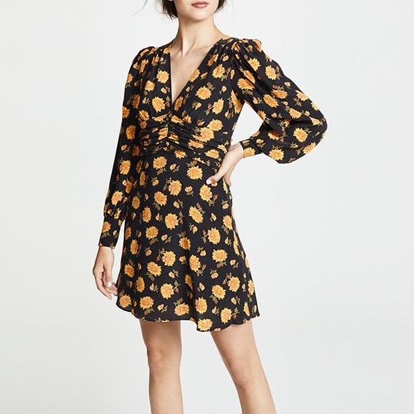 NWOT Veronica Beard Marion Silk Long Black Sleeve Dress 0 2 - Picture 5 of 15